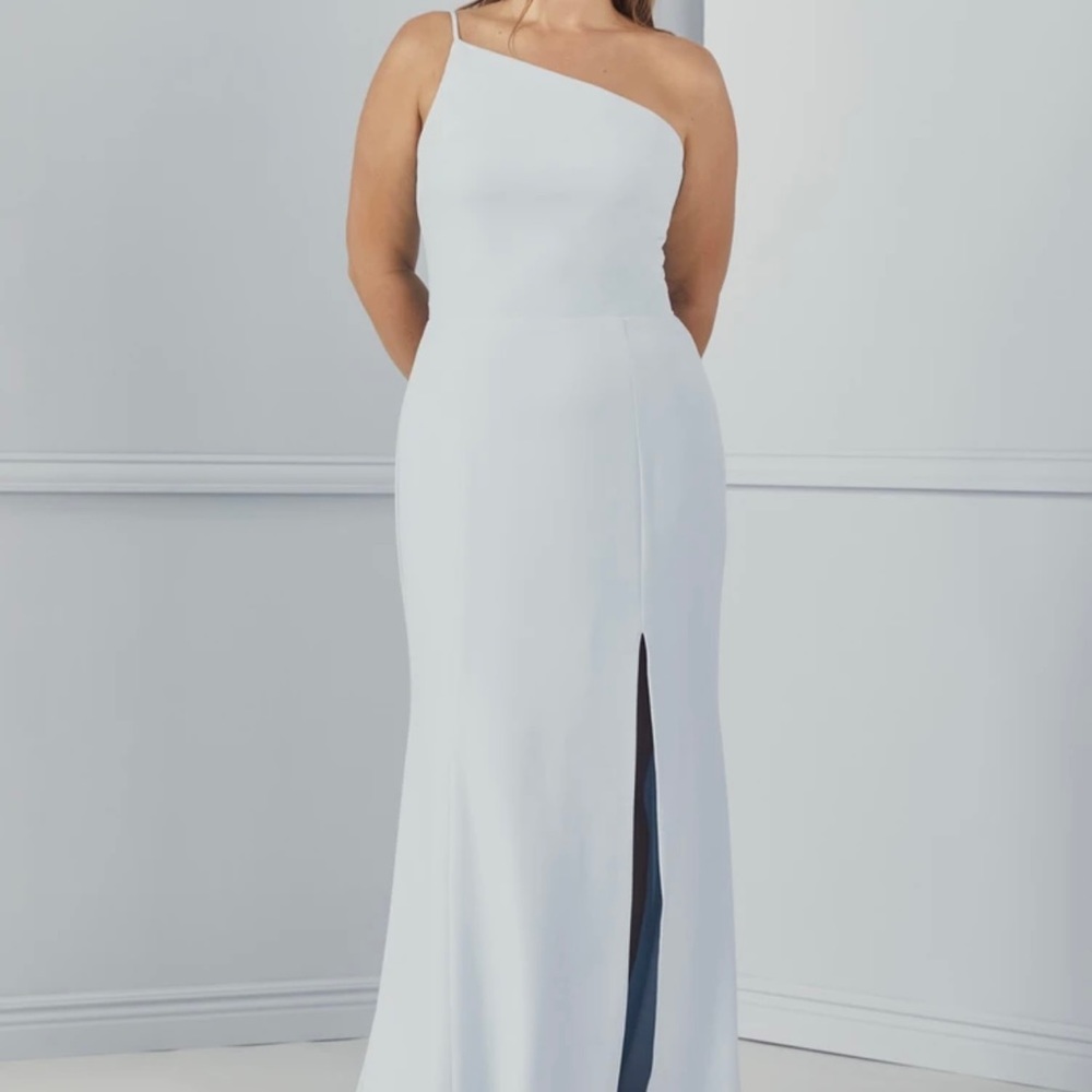 Amsale "Sloan" Ivory One Shoulder Bridesmaid Dress (14)
